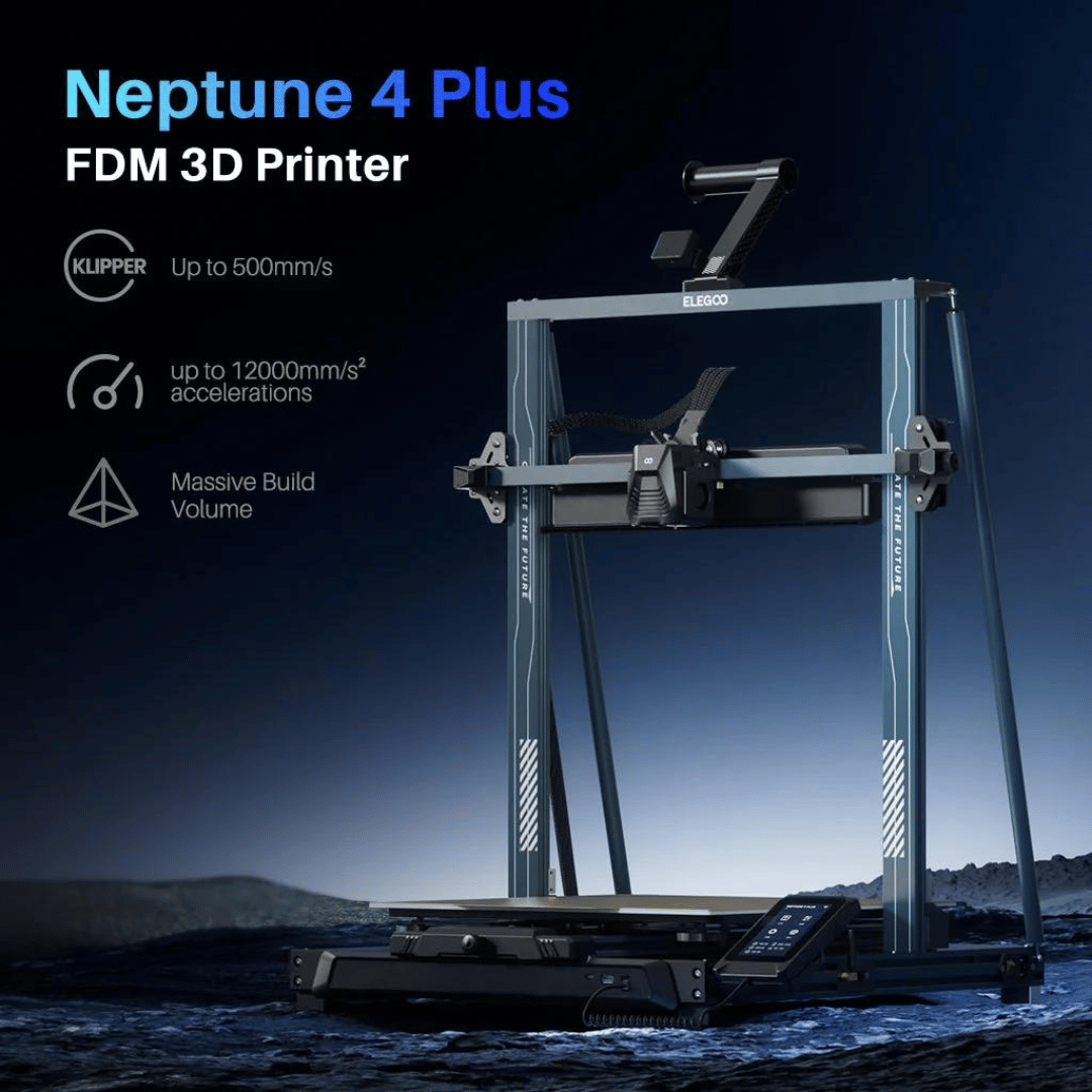 The Elegoo Neptune 4 Pro offers a print volume of 225*225*265mm and a maximum printing speed of 500mm/s.